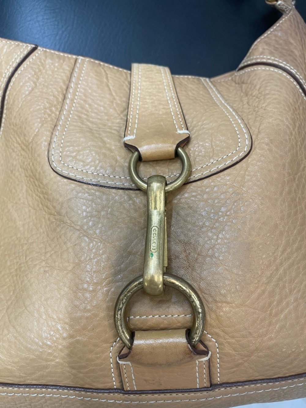 Coach Tan Pebbled Leather Shoulder Hobo - Picture 4 of 6